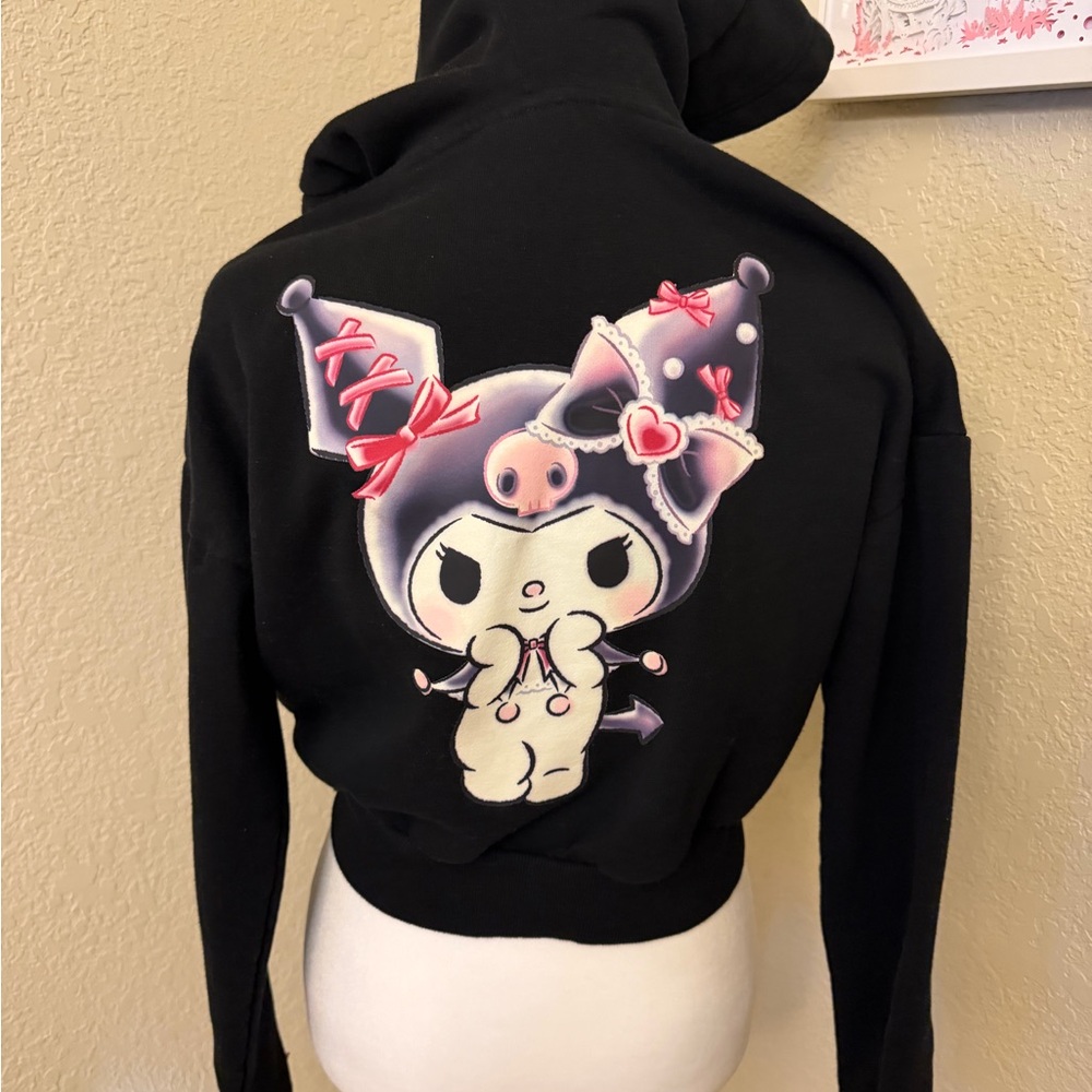 Kuromi Sanrio Lace Ribbon Crop Hoodie Women's/Junior's Size Small - Picture 5 of 10